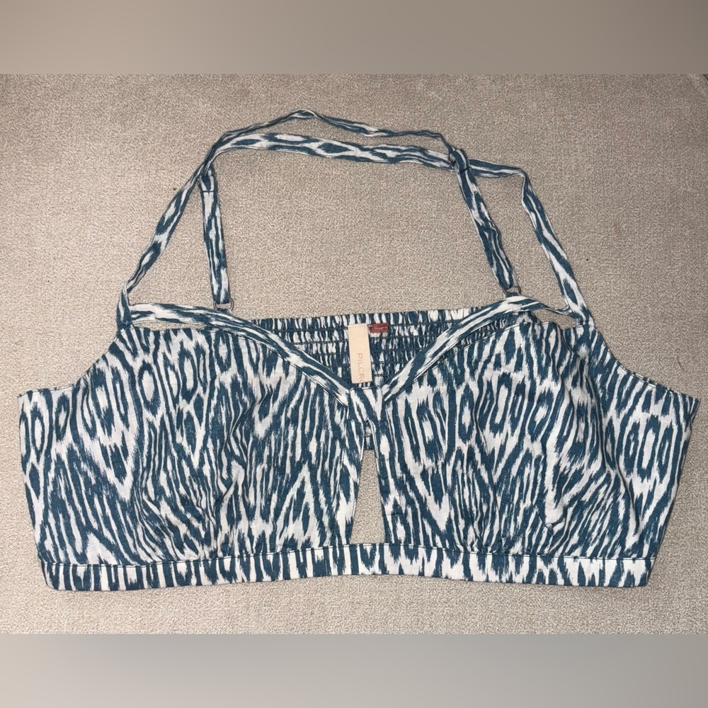 Anthropologie Pilcro Printed Surf Bra Top Size XL